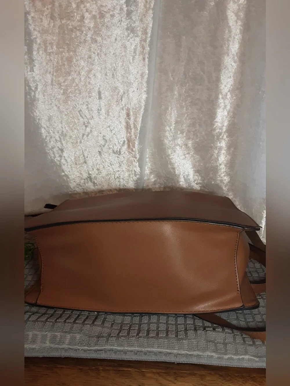 Steve Madden Brown Structured Bevelyn Bag